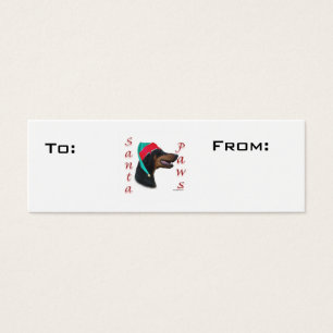 Cartes De Visite Balises cadeaux Doberman Pinscher Paws