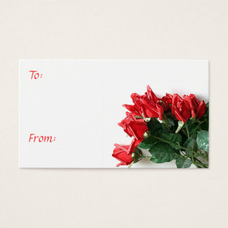 Cartes De Visite Balises Cadeaux personnalisés Red Rose Bouquet Flo