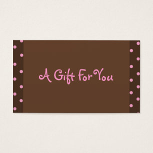 Cartes De Visite Balises cadeaux Pointe Polka Brown et rose
