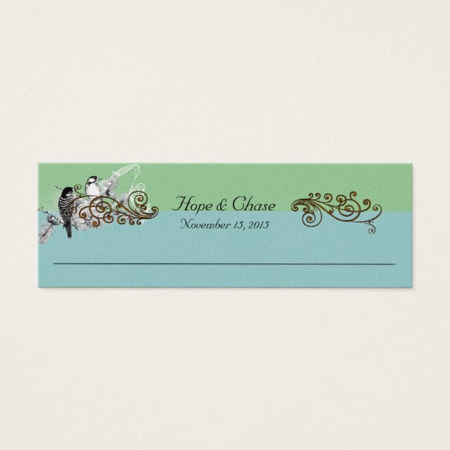 Cartes De Visite Balises de Mariage vintage Bird (Devant)