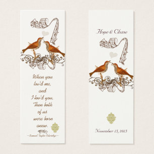 Cartes De Visite Balises de Mariage vintage Bird