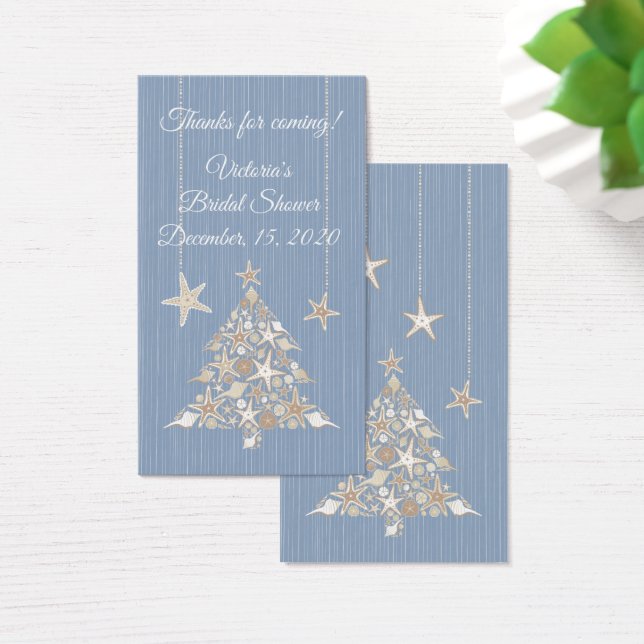 Cartes De Visite Balises de Merci Seashell Christmas Tree (Bureau)