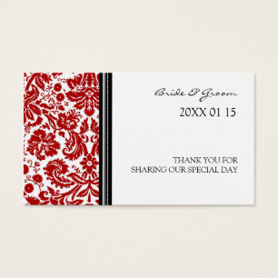 Cartes De Visite Balises de préférence Mariage damassé en rouge noi