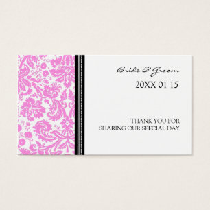 Cartes De Visite Balises de préférence Mariage damassé rose noir