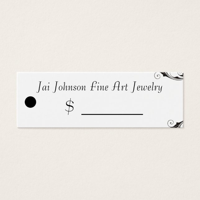 Cartes De Visite Balises de prix des marchandises (Black & White Sw (Devant)