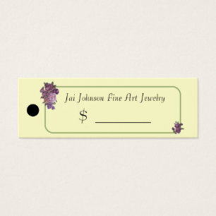 Cartes De Visite Balises de prix des marchandises (Fleurs violettes
