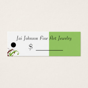 Cartes De Visite Balises de prix des marchandises (vert olive/rouge