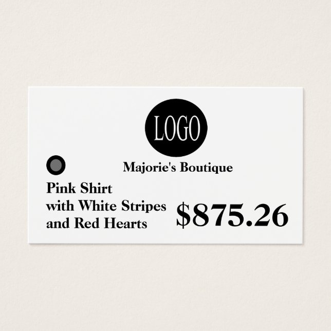 Cartes De Visite Balises de prix personnalisables Balise de vente a (Devant)