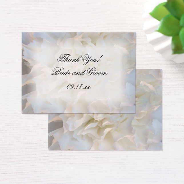 Cartes De Visite Balises Favoris Merci Carnation blanche (Bureau)
