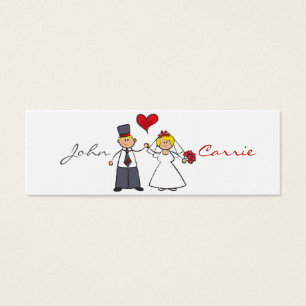 Cartes De Visite Balises Mariage de dessin mignonne Mariage couple 