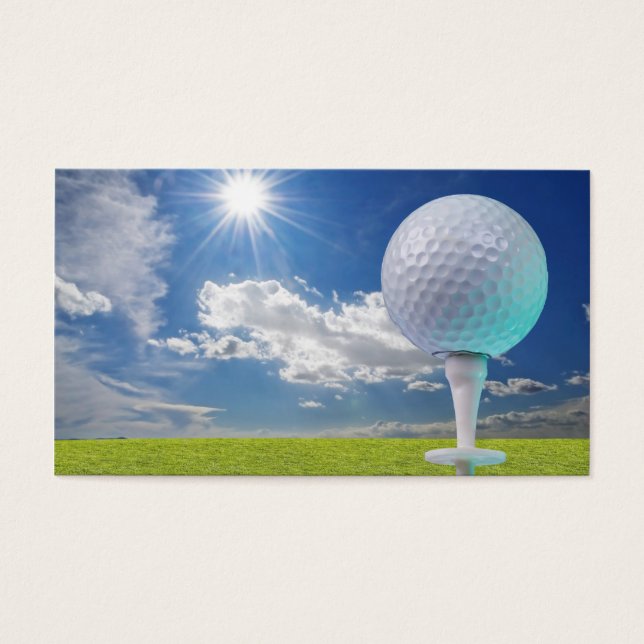 Cartes De Visite balle de golf sur tee avec herbe (Devant)