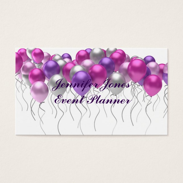 Cartes De Visite ballons de couleur spectaculaire (Devant)