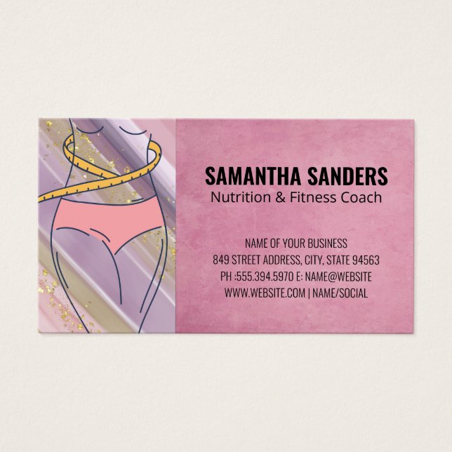 Cartes De Visite Bande de mesure | Fitness et Santé (Devant)