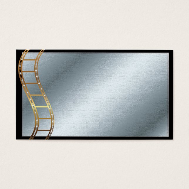 Cartes De Visite Bande film métal or et argent (Devant)