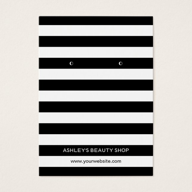 Cartes De Visite Bandes blanches noires classiques Élevant des cart (Devant)