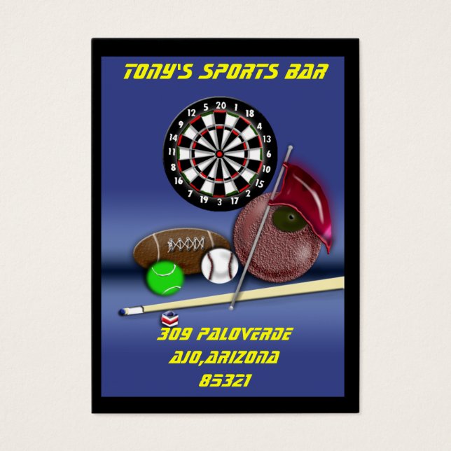 Cartes De Visite bar sportif (Devant)