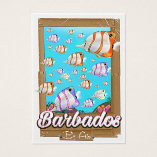 Cartes De Visite Barbados Tropical Fish affiche de voyage