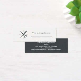 Cartes De Visite Barbier Prochain rendez-vous Grey White Cisseur Co