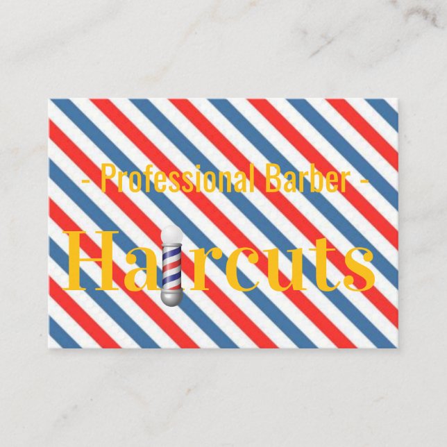 Cartes de visite, Barbier Salon de coiffure à rayu (Devant)