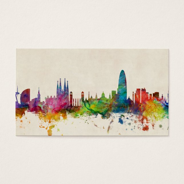 Cartes De Visite Barcelona Espagne Skyline (Devant)