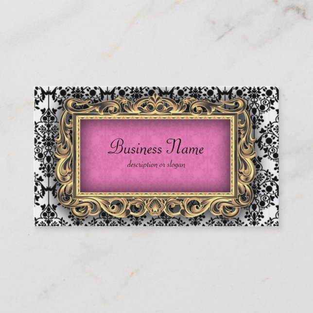 Cartes de visite Baroque Rose Fancy Damas (Devant)