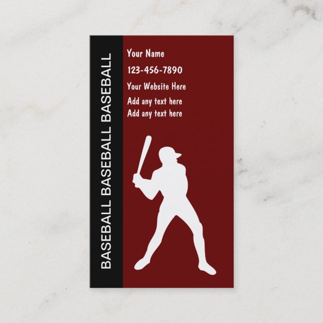 Cartes de visite baseball (Devant)