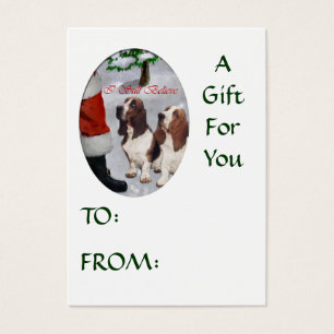 Cartes De Visite Basset Hound Cadeaux de Noël Nom Tags