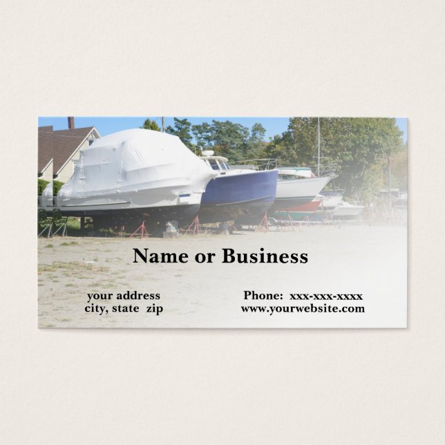 Cartes De Visite bateaux à quai sec (Devant)