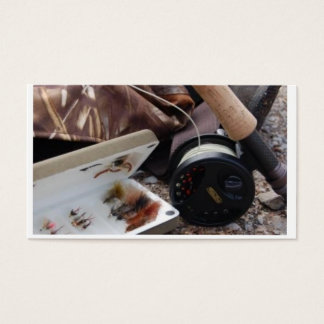 Cartes De Visite Bâton de pêche à la mouche et bobine