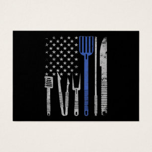 Cartes De Visite BBQ BBQ Grill Pork With USA Flag Cuisine Chef