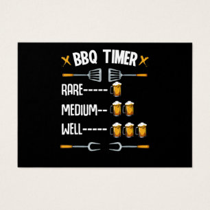 Cartes De Visite BBQ   BBQ Timer Rare Moyen Bien Boisson Bière