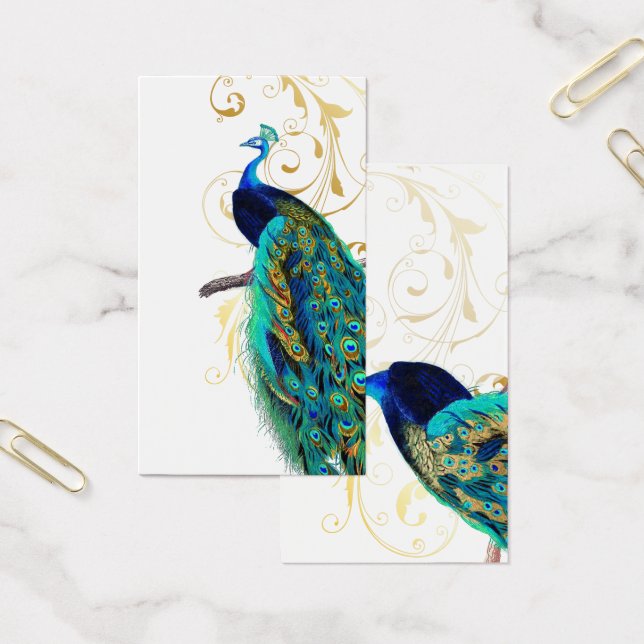 Cartes De Visite Bckgrnd de PixDezines PEACOCK/AQUA (Bureau)