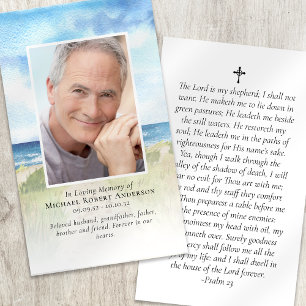 Cartes De Visite Beach Memorial Prayer Card