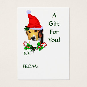 Cartes De Visite Beagle Noël Cadeaux Nom Tags