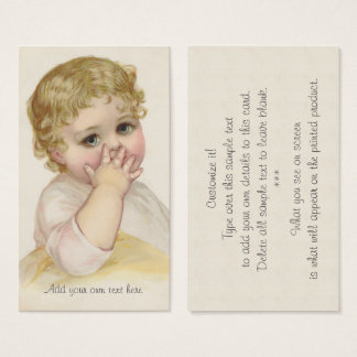 Cartes De Visite Beau baiser de bébé Illustration Vintage