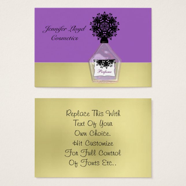 Cartes De Visite Beauté Mode Cosmétique Fancy Parfum Bottle (Devant & derrière)