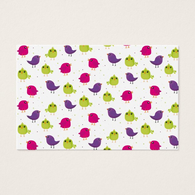 Cartes De Visite Beaux oiseaux colorés (Devant)