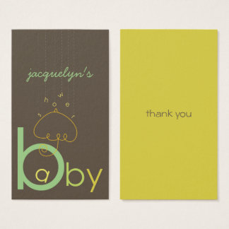 Cartes De Visite Bébé "a" en B Baby shower vert do-it-yourself Favo