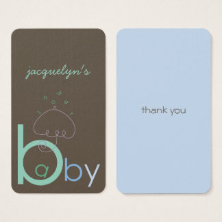 Cartes De Visite Bébé "a" en Bleu Baby shower garçon do-it-yourself