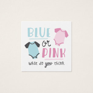 Cartes De Visite Bébé bleu ou rose Genre Révéler Fête Douche