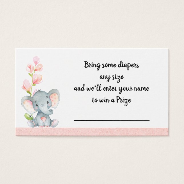 Cartes De Visite Bébé Eléphant Déchets Raffin Insertion (Devant)