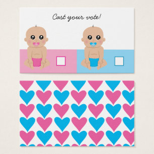 Cartes De Visite Bébé mou Parti de révélation de genre Vote Car