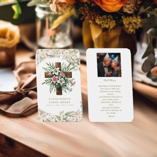 Cartes De Visite Belle Lily catholique Hail Mary Prayer Card (Créateur téléchargé)