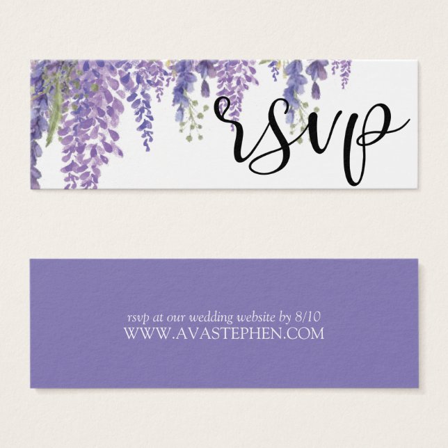 Cartes De Visite Belle Wisteria arbre site Mariage RSVP (Devant & derrière)