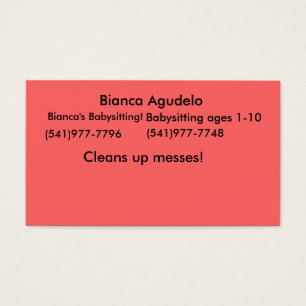 Cartes De Visite Bianca Agudelo, la garde d'enfants de Bianca ! ,