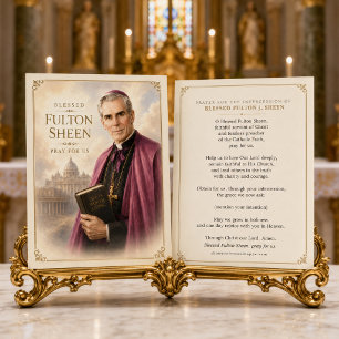 Cartes De Visite Bienheureux Fulton Sheen Priez pour Nous Catholiqu