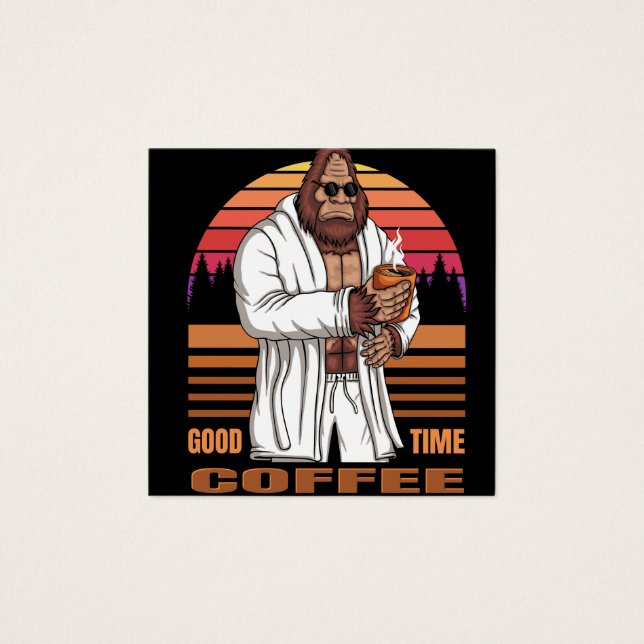 Cartes De Visite bigfoot portant une robe de bain et une boisson re (Devant)