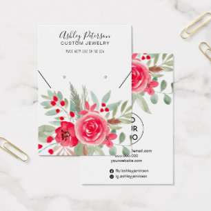 Cartes De Visite Bijoux à fleurs de Noël