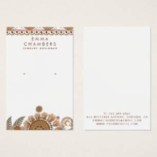 Cartes De Visite Bijoux concepteur Boho Terracotta oreille bijoux