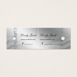Cartes De Visite Bijoux luxe Zebra Prix Tag Plum Silver Sparkle